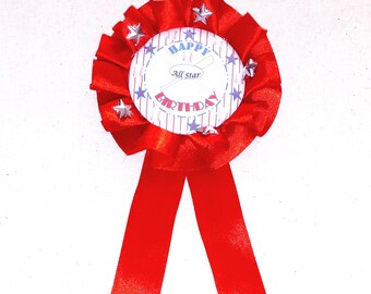 Personalize Sports Birthday Pin Party Badge Corsage Baseball Birthday Pin Custom Birthday Pins Sports Theme Birthday Party Pin