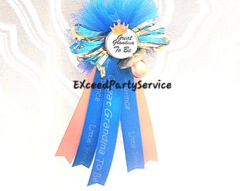 Royal Blue Great Grandma Baby Shower Pin Prince Baby Shower  Pin Baby Shower Decoration  Pacifier Baby Shower Keepsake Badge Personalize Pin