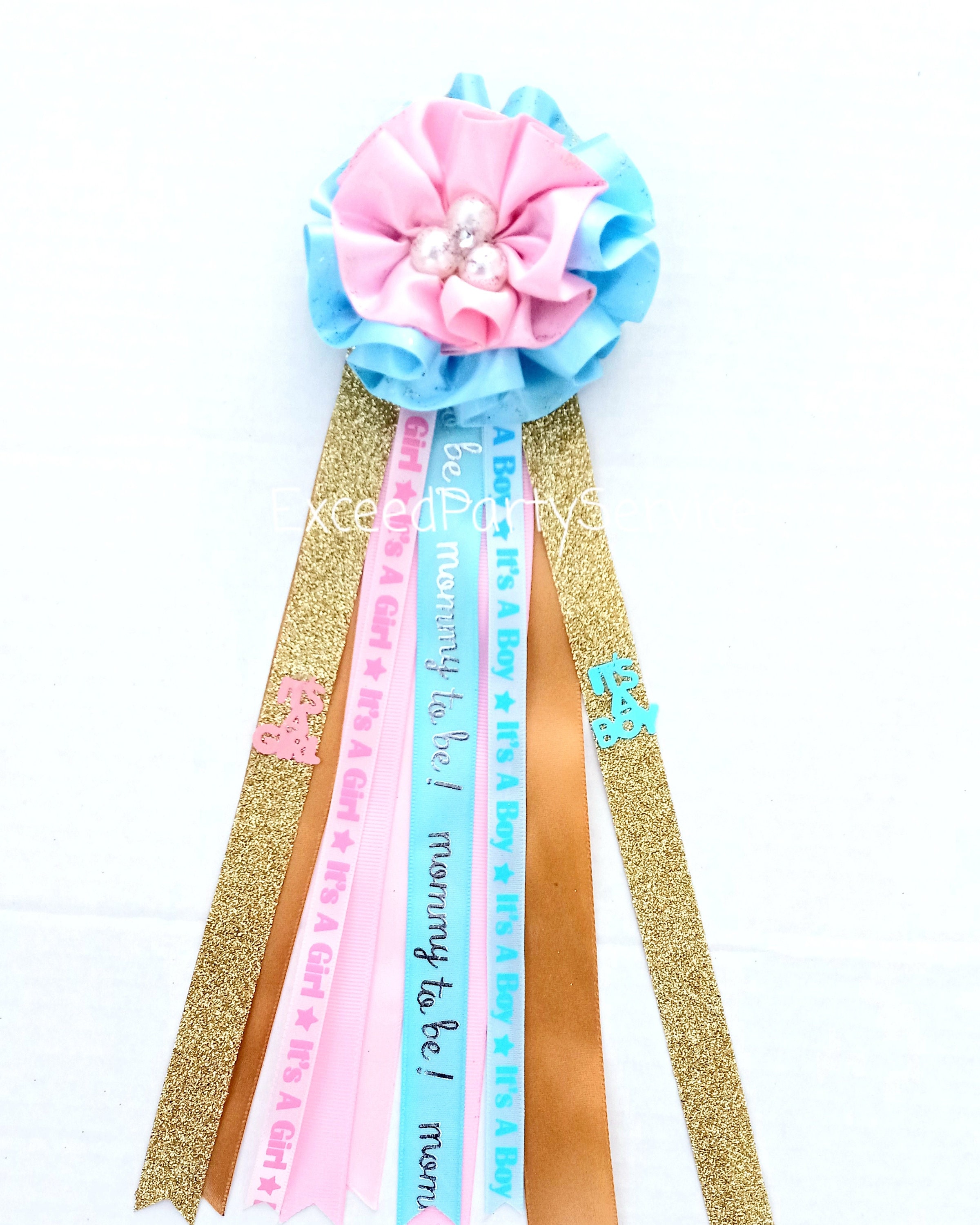 Twins Baby Shower /Baby Shower Gender Reveal Baby Shower Mom To Be Photo  Shoot Floral Ribbon Mom to be Mum Baby Shower Ribbon Badge