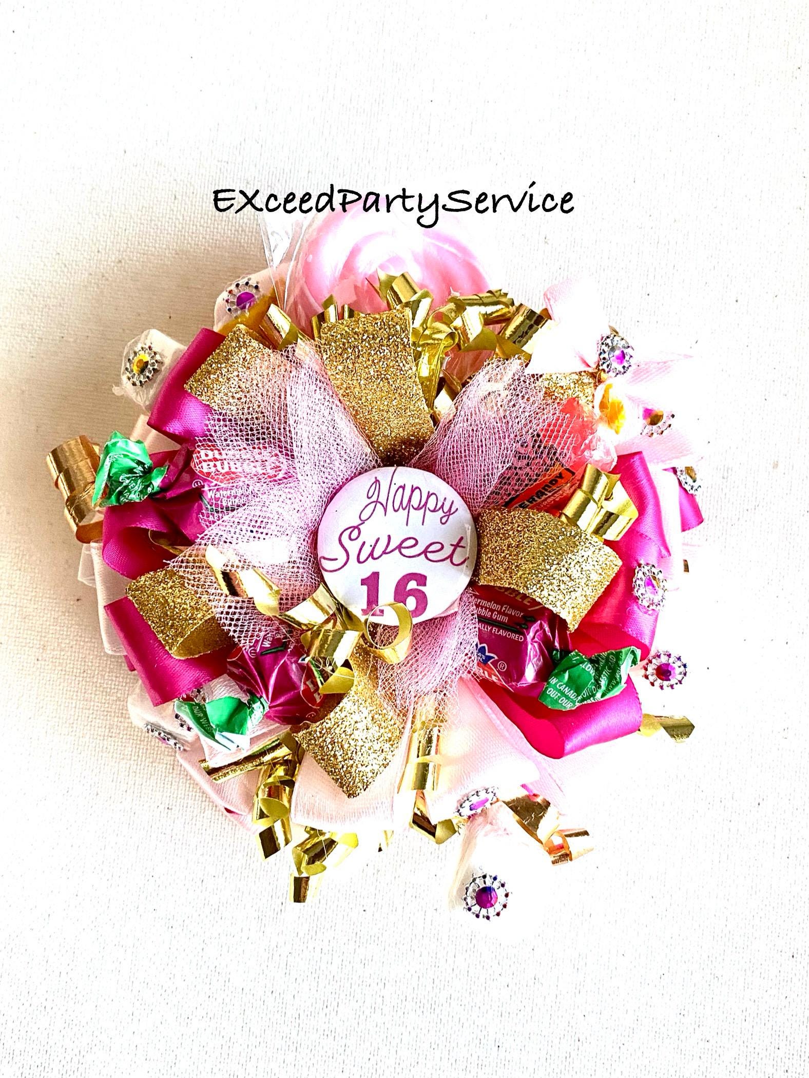 Sweet 16 Birthday Corsage Happy Birthday Party Sugar Cubes Candy ...