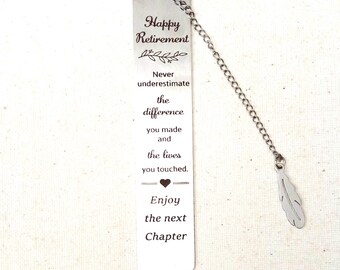 Retirement  Gift favor Bookmark Coworker Gift