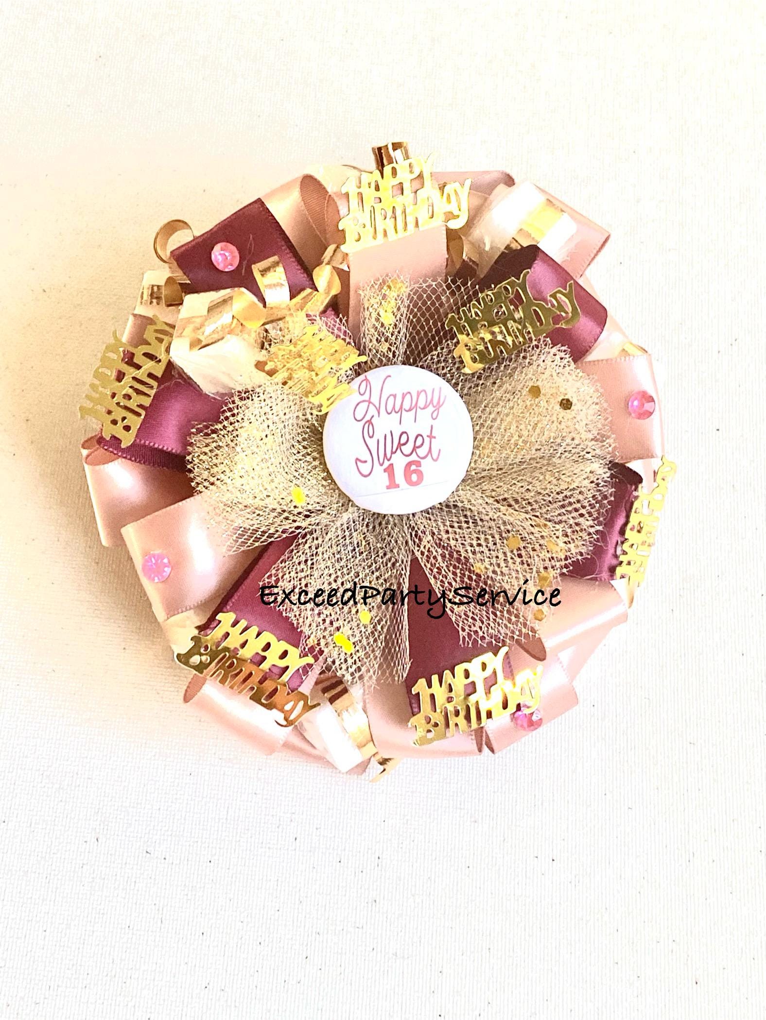 Sweet 16 Birthday Corsage Happy Birthday Party Sugar Cubes Corsage ...
