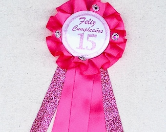 Birthday Number Pin Custom Birthday Pins Award Ribbon  in Birthday Pin in Spanish Personalized Ribbon