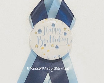 Boys Birthday Party Badge Corsage Birthday Pin Custom Birthday Pins