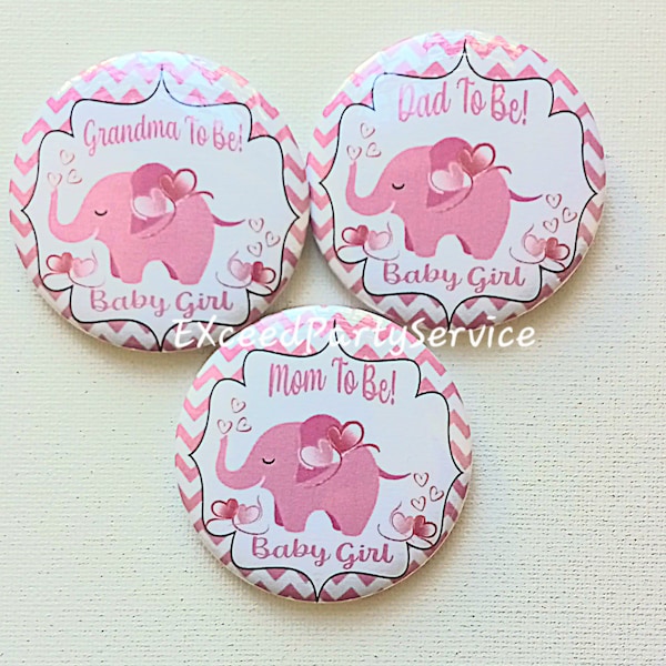 Elephant Themed Baby Shower Party Button Maternity  Button for Mom to be Customize Baby Shower Party Button