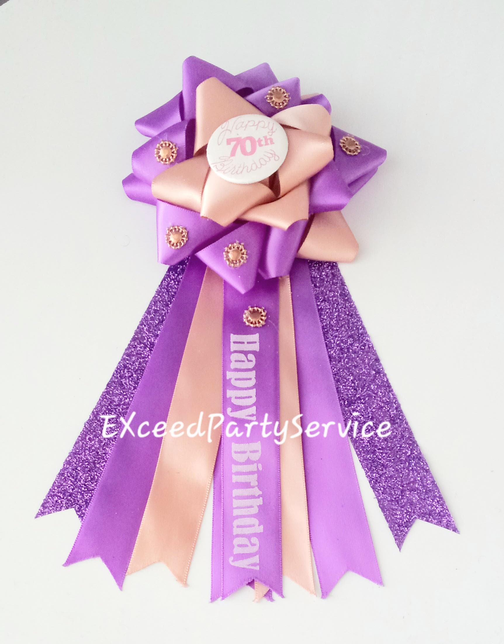 Birthday Badge Birthday Pin Custom Birthday Pins Award Ribbon Purple ...