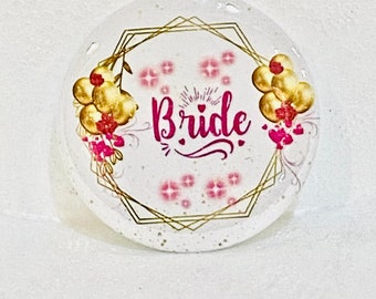Bridal Shower Party Button Pin Hen Party Bachelorette Party Buttons Bride Wearable Pin
