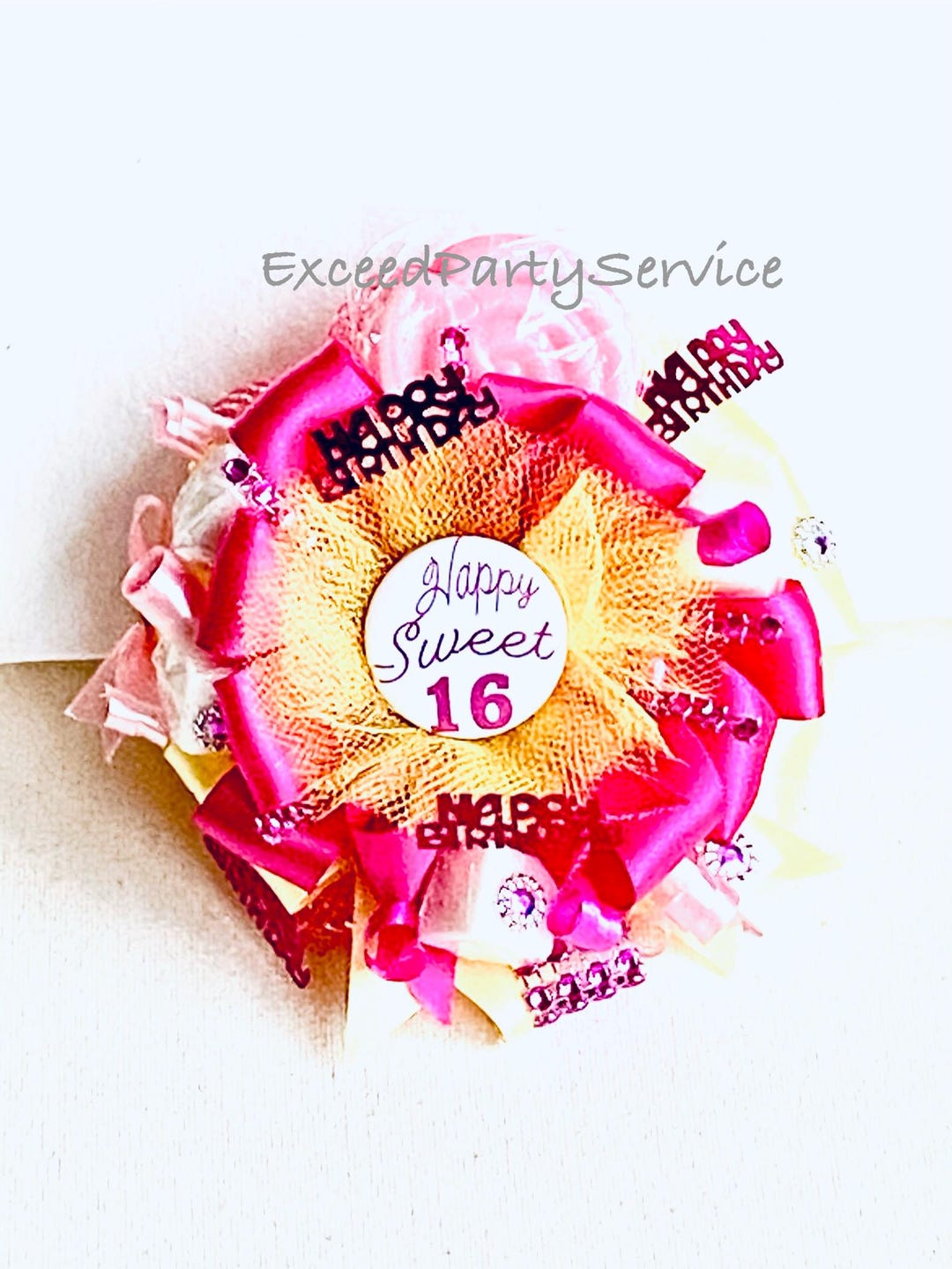 Sweet 16 Birthday Corsage Happy Birthday Party Sugar Cubes Candy ...