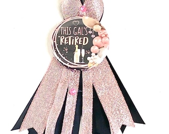 Retirement Badge Graduation Pin Birthday Button Pin Retirement Accessory  Personalize Award Ribbon  Anniversary Button Pin
