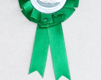 Two Peas in a Pod baby shower ribbon corsage Mom to be corsage twins baby shower theme Dad to Be Pin Green