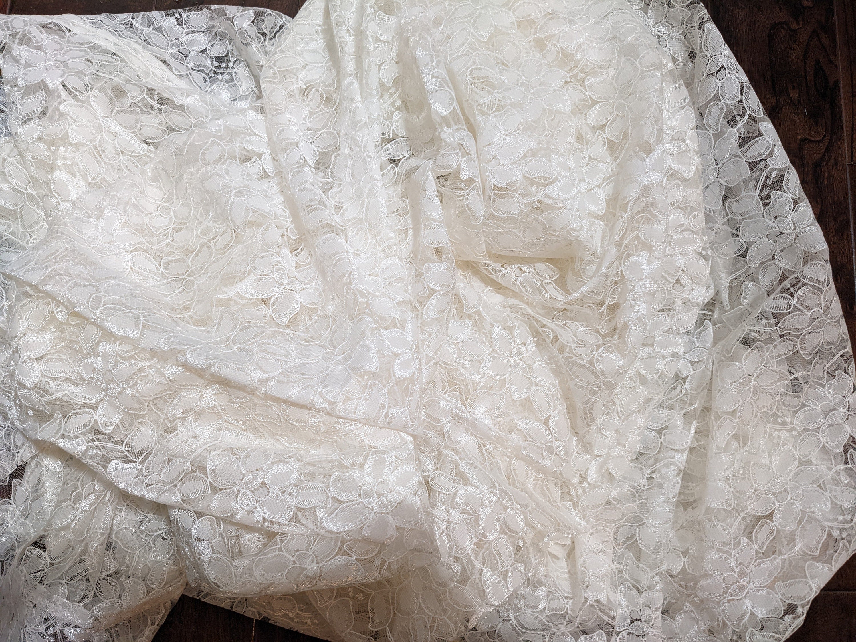 Double Panel 2 Floral Lace Sheers/curtain Off-white - Etsy
