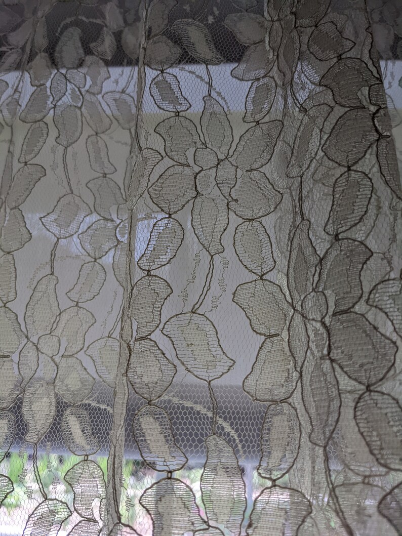 Double Panel 2 Floral Lace Sheers/curtain Offwhite Etsy