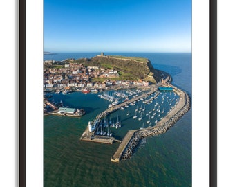 Scarborough Harbour and Castle | Photographic Print | Aerial Photography
