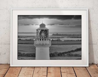 Flamborough Lighthouse Black & White | Canvas Print | Photographic Print