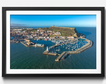 Scarborough Harbour and Castle | Photographic Print | Aerial Photography