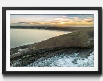 Filey Bay Zonsondergang | Fotografische print | Luchtfotografie