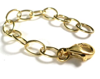 Chain extension gold silver 925 | Length 6.5 cm with gold-plated carabiner