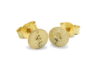 Exklusive Vergoldete Ohrringe mit Notenschlüssel – Perfektes Geschenk für Musikliebhaber
