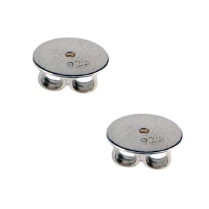 XL ear nut 8 mm silver 925/- for heavy earrings or larger ear holes