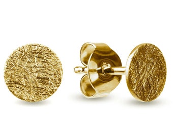 Handmade stud earrings in gold silver 925 - ice matt finish, available in 4/6/8 mm