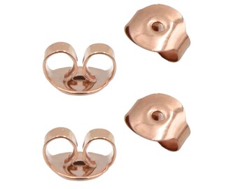 Pack of 4 stud earrings clasp rose gold silver 925