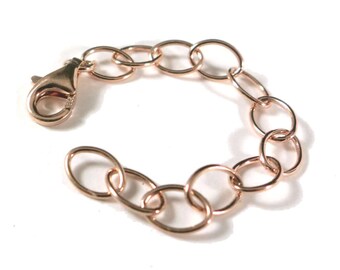 Kettenverlängerung Roségold Silber 925 | Länge 6,5cm mit Karabiner vergoldet