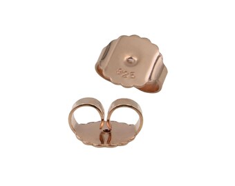 XXL ear nut 10 mm rose gold plated silver 925/- for heavy stud earrings or larger ear holes