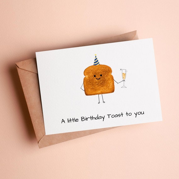 Birthday Toast Birthday Card Card for Him Card for Her Etsy India