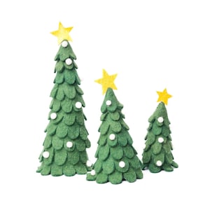 Sapin de Noël en feutrine | Arbre en feutrine | Décoration de Noël à poser | Sapin de Noël | Ornements de Noël | Décoration de fenêtre | Décoration de Noël