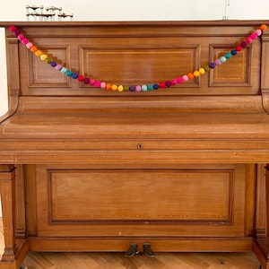 Colorful felt ball garland I Decoration I Children&#39;s birthday I Party decoration I Children&#39;s room I Baby party I Felt balls I Pompom colorful
