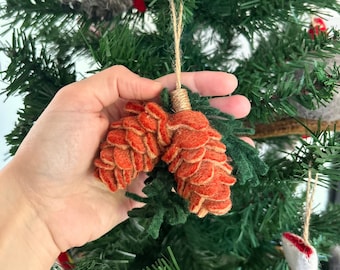 Christmas decoration pine cones I Christmas tree decorations I Christmas decorations I Autumn decorations I Winter Christmas tree I Pine cones I Forest decoration felt
