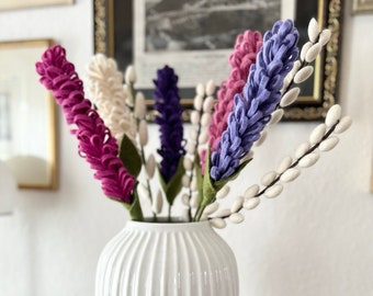 Hyacinths | Decorative branch | Easter decoration | Hand-felted branch | Decoration | Bouquet | Felt branch | Spring flowers