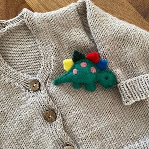 Felt Pin Brooch Dinosaur Stegosaurus Prehistoric