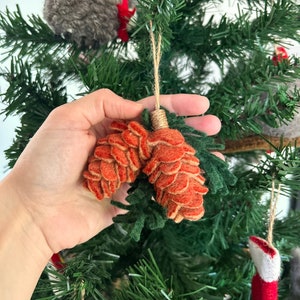 Pendentif de Noël pommes de pin I décorations pour sapin de Noël I décorations de Noël I décorations d&#39;automne I sapin de Noël d&#39;hiver I pommes de pin I décorations forestières feutre