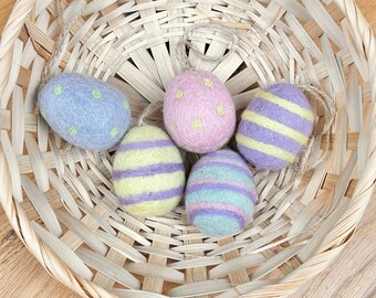 Set of 5 felt Easter eggs | Easter decorations | Easter bunny | Easter bouquet | Felt eggs | Pastel-colored Easter eggs | Easter |