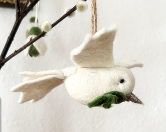Peace dove pendant I Christmas tree decoration Christmas decoration I Winter Christmas tree I Dove hanger I Dove made of felt