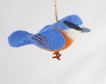 Felt nuthatch ornaments | Christmas tree decorations | Christmas decorations | Winter decorations | Christmas tree decorations | Spring decorations | Bird decorations | Nature decorations | Fair