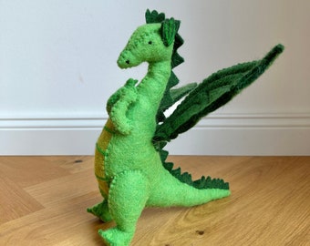 Dragon green made of felt I toy I decorative figure I Dragon I handmade toy I felt dragon I felt figure I dragon game