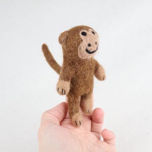 Cute felt monkey finger puppet | Finger play | Wild animals | Montessori toy | Storytelling | Jungle