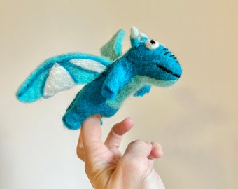 Cute finger puppet monster made of felt I finger game I dragon I sweet monster I toy Montessori I telling stories