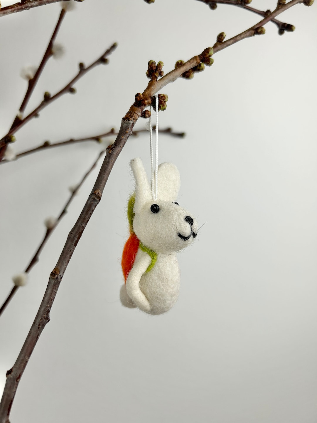 Rabbit Pendant With Carrot | Easter Decoration | Easter Bouquet | Felt ...