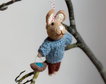 Easter Bunny Pendant with Easter Nest | Easter Decoration | Easter Bouquet | Felt Easter Decoration | Easter Bunny | Spring
