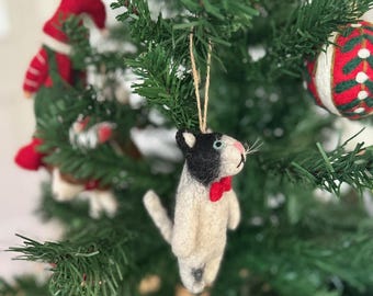 Décorations De Noël En Forme De Chat - Boules En Plastique Acrylique 3D, Avec Paillettes Et Flocons De Neige - 10
