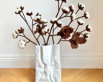 Cotton branch I Autumn branch made of felt I Hand-felted branch I Decoration I Bouquet I Winter decoration I Autumn decoration I