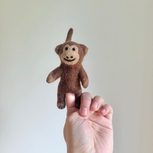 Cute felt finger puppet monkey | Finger game | Wild animals | Montessori toy | Storytelling | Jungle