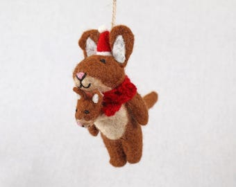 Kangaroo Christmas Ornament | Christmas Tree Decoration | Christmas Decoration | Winter Christmas Tree | Sustainable | Fun Christmas Decoration