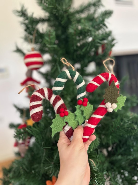 12 Decorazioni Natalizie Bastoncini Di Zucchero Per Albero - Oro, Blu E Bianco Con Glitter - Set Con Palline E Ciondoli A Spirale - 4