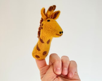 Niedliche Fingerpuppe Giraffe aus Filz I Fingerspiel I Safari I Afrikanische Tiere I Spielzeug Montessori I Geschichten erzählen