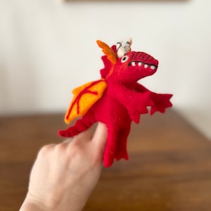 Niedliche Fingerpuppe Monster aus Filz I Fingerspiel I Drache I süßes Monster I Spielzeug Montessori I Geschichten erzählen