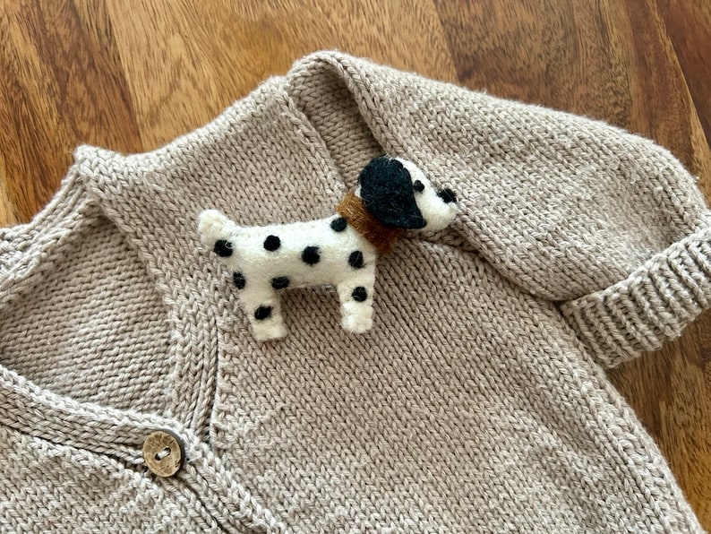 Felt badge dog I children's brooch I dog brooch I Dalmatian I felt accessory image 1